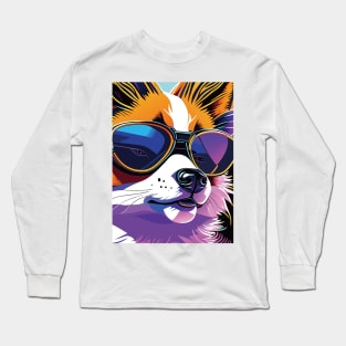 Shades of Cool: A Stylish Dog in Sunglasses Long Sleeve T-Shirt